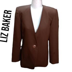 LIZ Baker Classy Brown Blazer EUC size 2